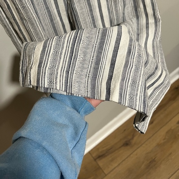 Violet Weekend Navy/Cream Stripe Cropped Jumpsuit Size 4 NEW Retro Wide Leg - Picture 7 of 13